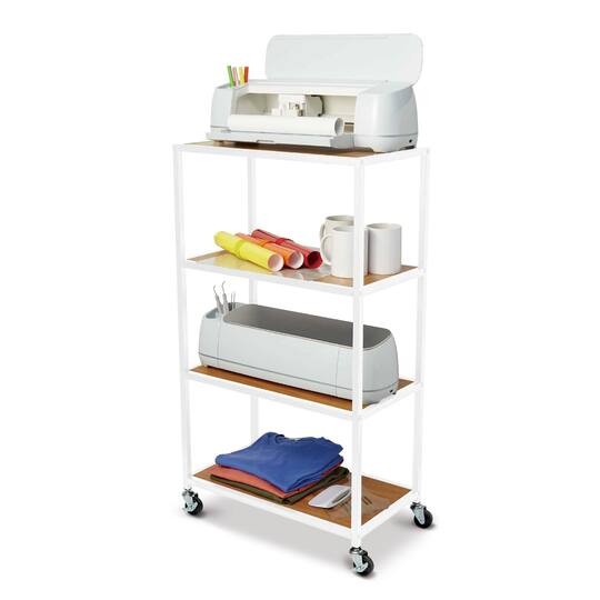 Chariot De Rangement Roulant 4 Niveaux – Étagère Mobile Compacte Sur Roues, Idéal Cuisine, Salle De Bain & Bureau